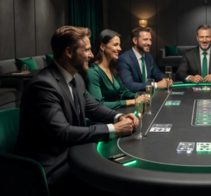Luxus hangulatú privát Poker Night rendezvény az Evening Flow Studio szervezésében.