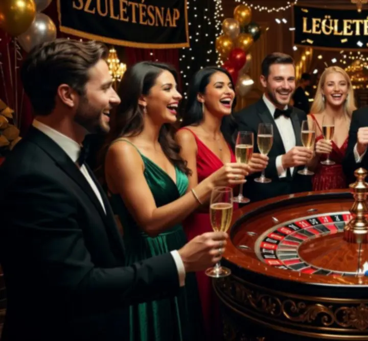Luxus hangulatú születésnapi és legénybúcsú party kaszinó tematikával